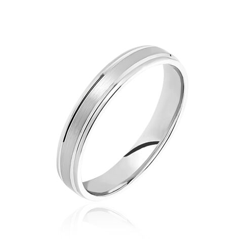 Alliance Mat Et Brillant Ruban Plat Palladium Blanc - Alliances Homme | Marc Orian