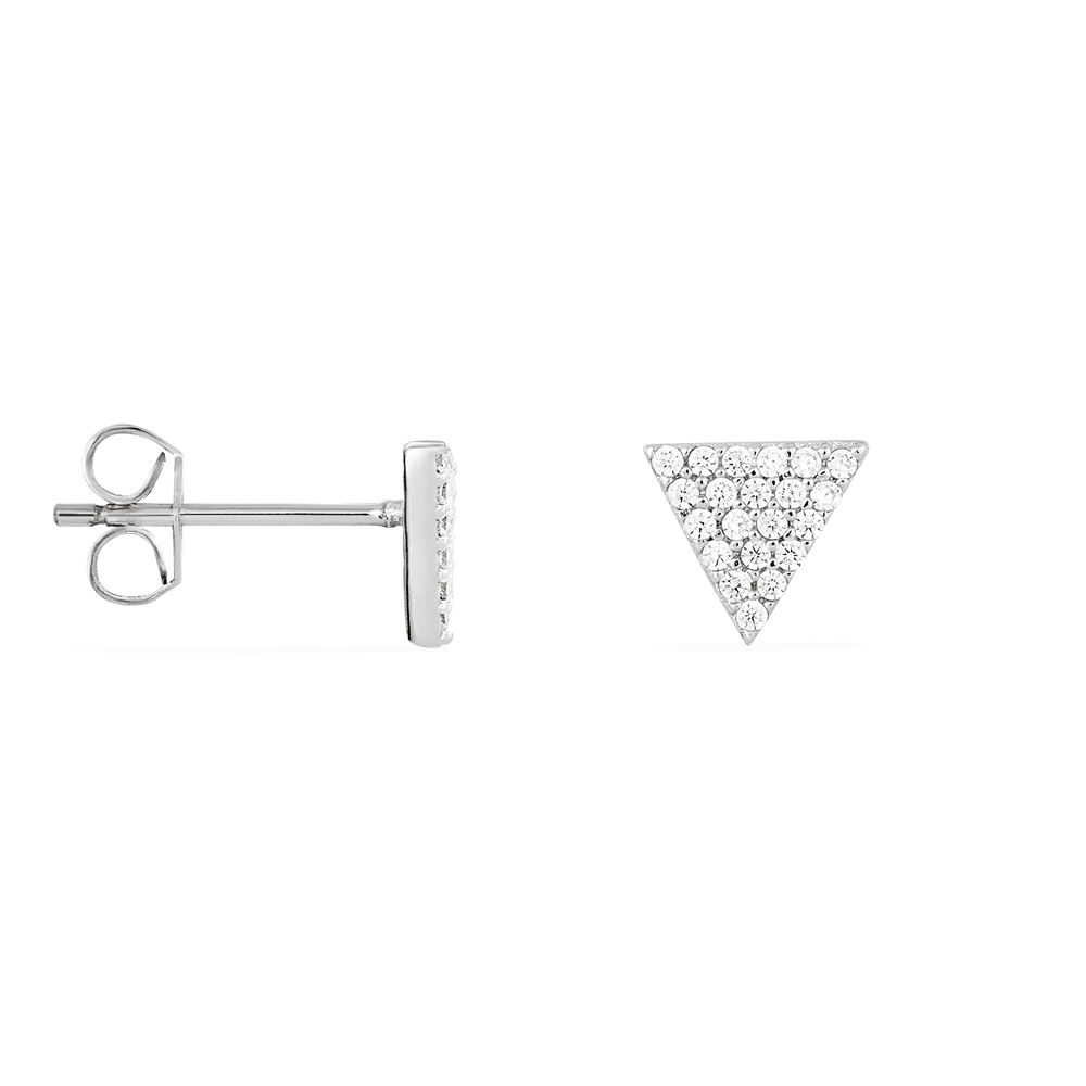 Boucles D'oreilles Puces Brendana Argent Blanc Oxyde De Zirconium - Puces Femme | Marc Orian
