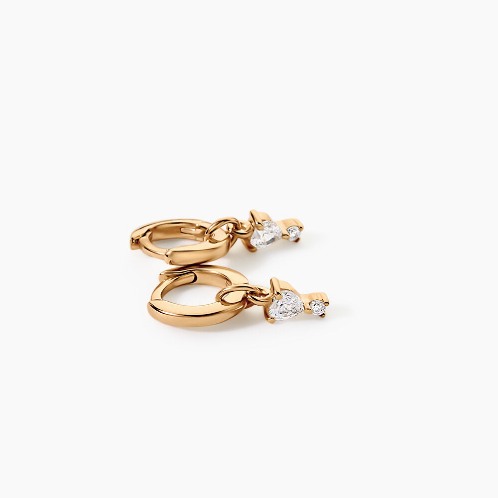 Cr&eacute;oles Natty Plaqu&eacute; Or Jaune Oxyde De Zirconium - Boucles d'oreilles pampille Femme | Marc Orian