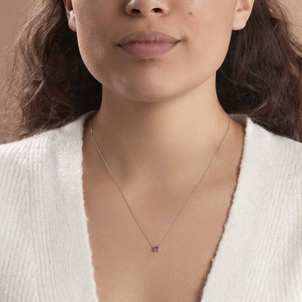 Collier Clair Or Blanc Amethyste - Colliers avec pierres Femme | Marc Orian