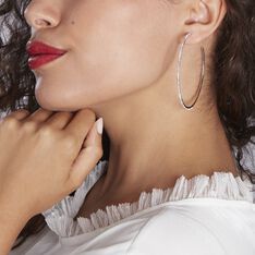 Créoles Tyhana Or Blanc Oxyde - Boucles d'oreilles Créoles Femme | Marc Orian