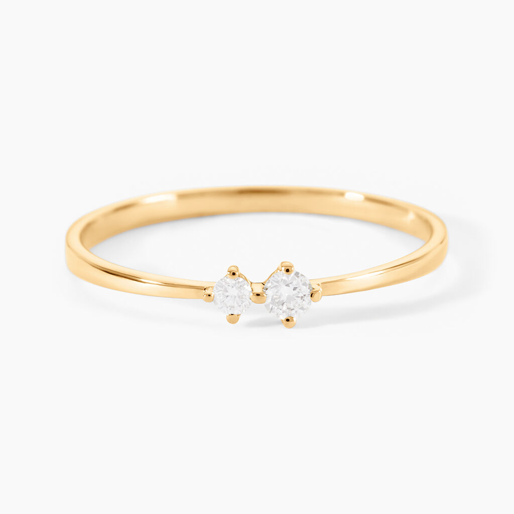 Bague Serenya Or Jaune Diamant Synth&eacute;tique - Solitaires Femme | Marc Orian