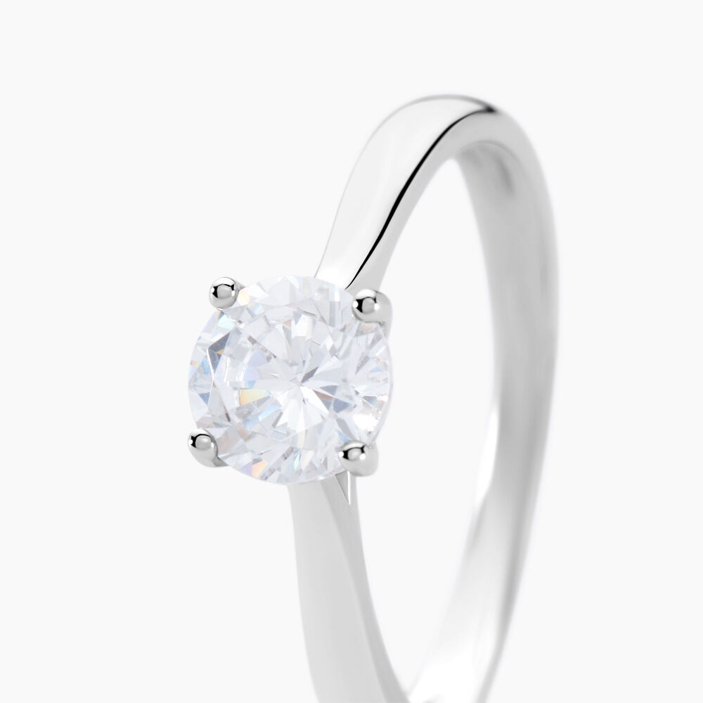 Bague Solitaire Elyana Argent Blanc Oxyde De Zirconium - Solitaires Femme | Marc Orian