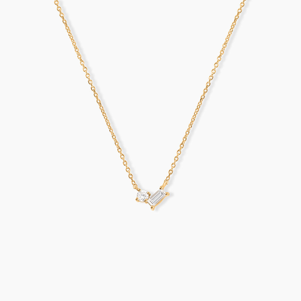 Collier Sextus Or Jaune Diamant Synth&eacute;tique - Colliers avec pierres Femme | Marc Orian
