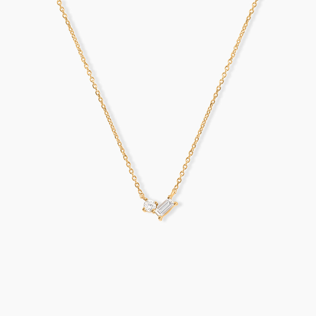 Collier Sextus Or Jaune Diamant Synth&eacute;tique - Colliers avec pierres Femme | Marc Orian