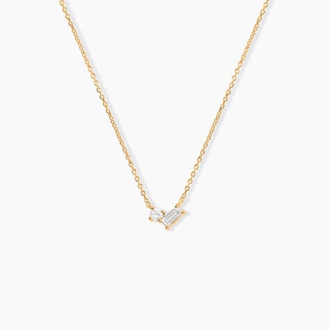 Collier Sextus Or Jaune Diamant Synth&eacute;tique - Colliers avec pierres Femme | Marc Orian