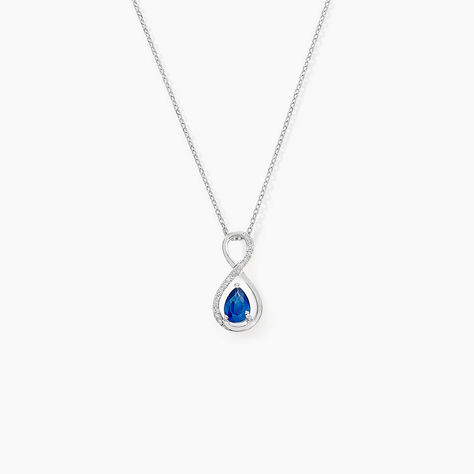 Collier Odessa Or Blanc Saphir Diamant - Colliers avec pierres Femme | Marc Orian