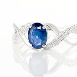 Bague Jess Or Blanc Saphir Et Diamant - Solitaires Femme | Marc Orian