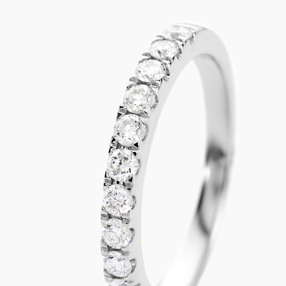 Alliance Pristina Ld Platine Blanc Diamant Synth&eacute;tique - Alliances avec pierres Femme | Marc Orian