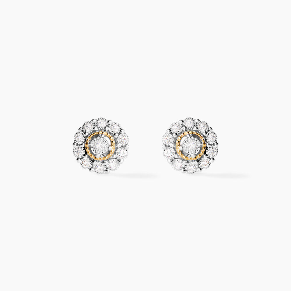 Boucles D'oreilles Puces Charletta Or Jaune Diamant - Puces Femme | Marc Orian