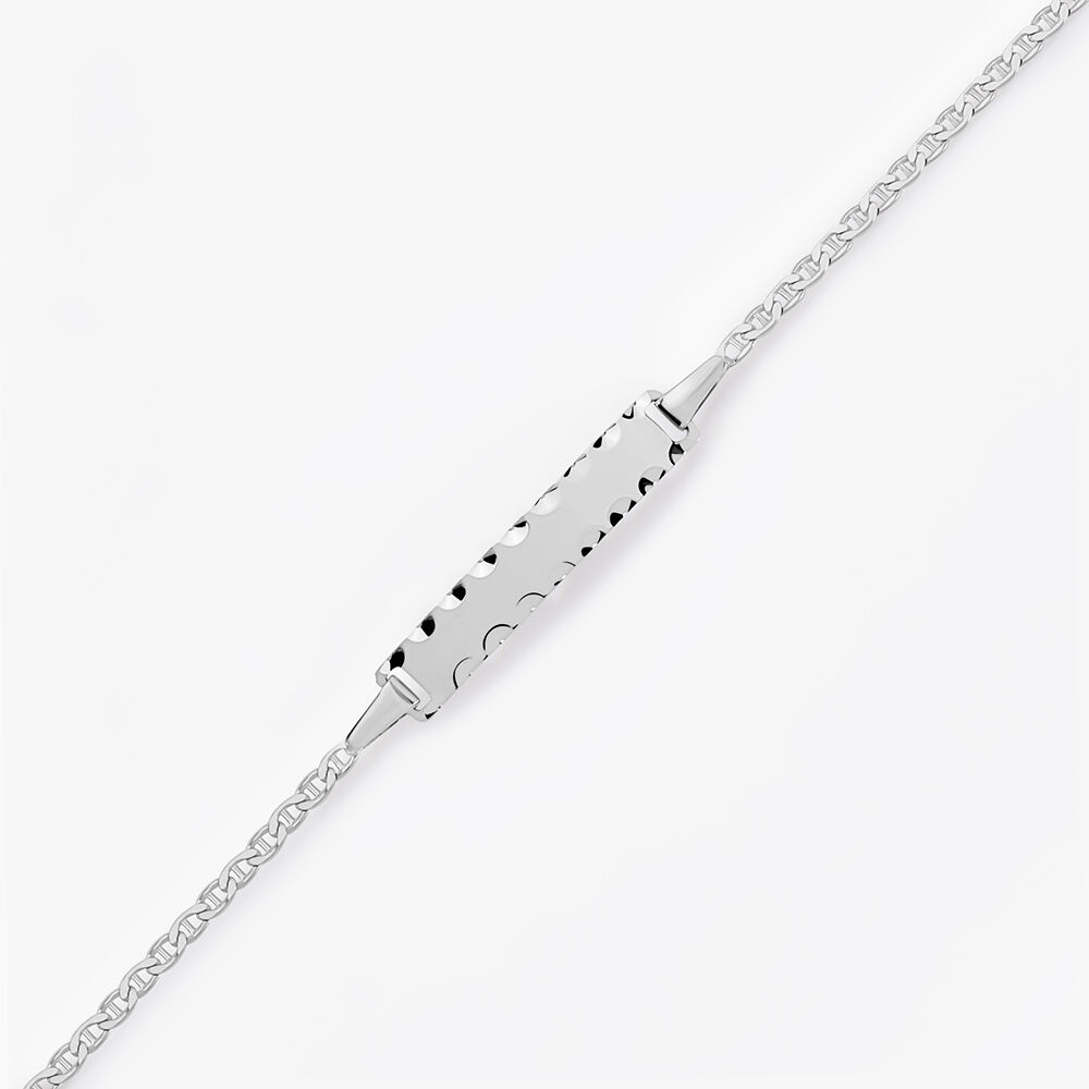 Bracelet Identit&eacute; Esta Maille For&ccedil;at Or Blanc - Gourmettes Enfant | Marc Orian