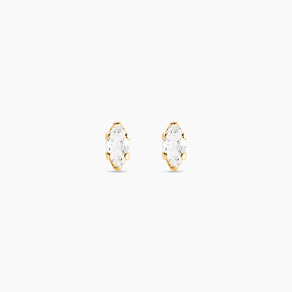 Boucles D'oreilles Puces Dudley Or Jaune Oxyde De Zirconium - Puces Femme | Marc Orian