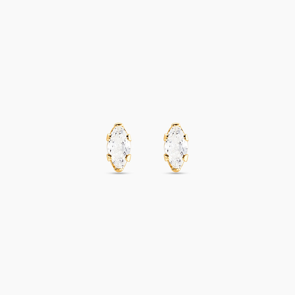 Boucles D'oreilles Puces Dudley Or Jaune Oxyde De Zirconium - Puces Femme | Marc Orian