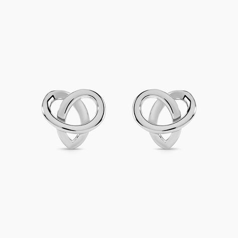 Boucles D'oreilles Puces Shainy Argent Blanc - Puces Femme | Marc Orian