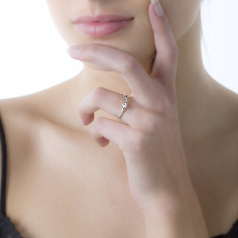 Bague Solitaire Mai-li Or Blanc Diamant - Solitaires Femme | Marc Orian