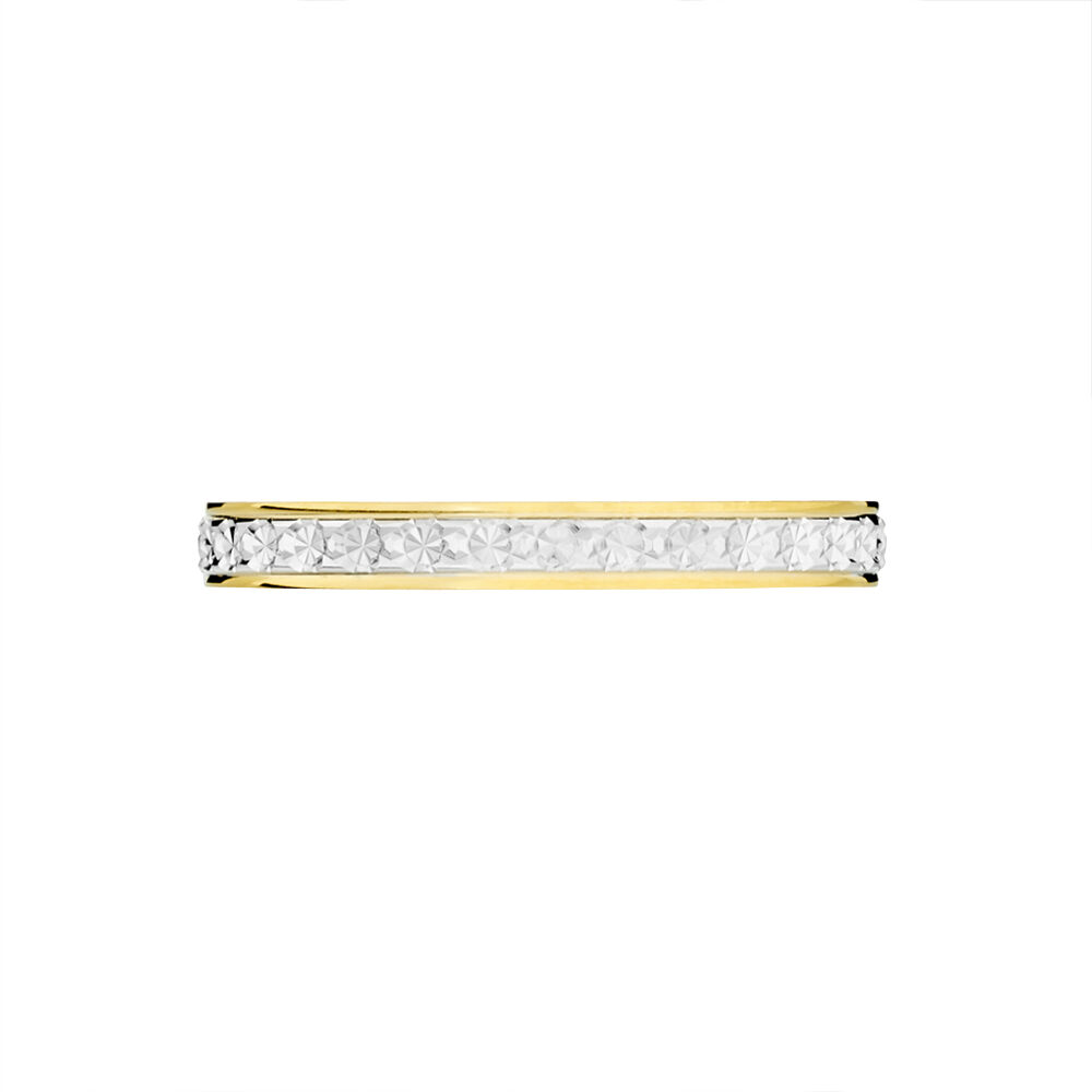 Alliance Grain De Folie Diamantee Ruban Plat Or Bicolore - Alliances duo Famille | Marc Orian