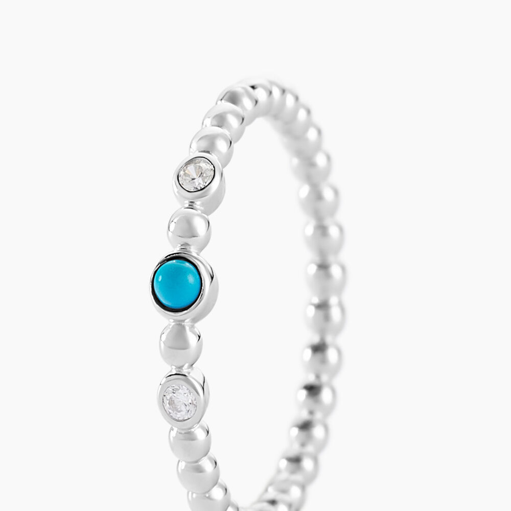 Bague Sorene Argent Blanc Turquoise Oxyde De Zirconium - Bagues de promesse Femme | Marc Orian