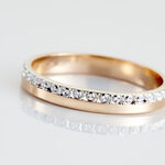 Alliance Fantaisie Diamantee Ruban Plat Or Bicolore - Alliances duo Unisex | Marc Orian