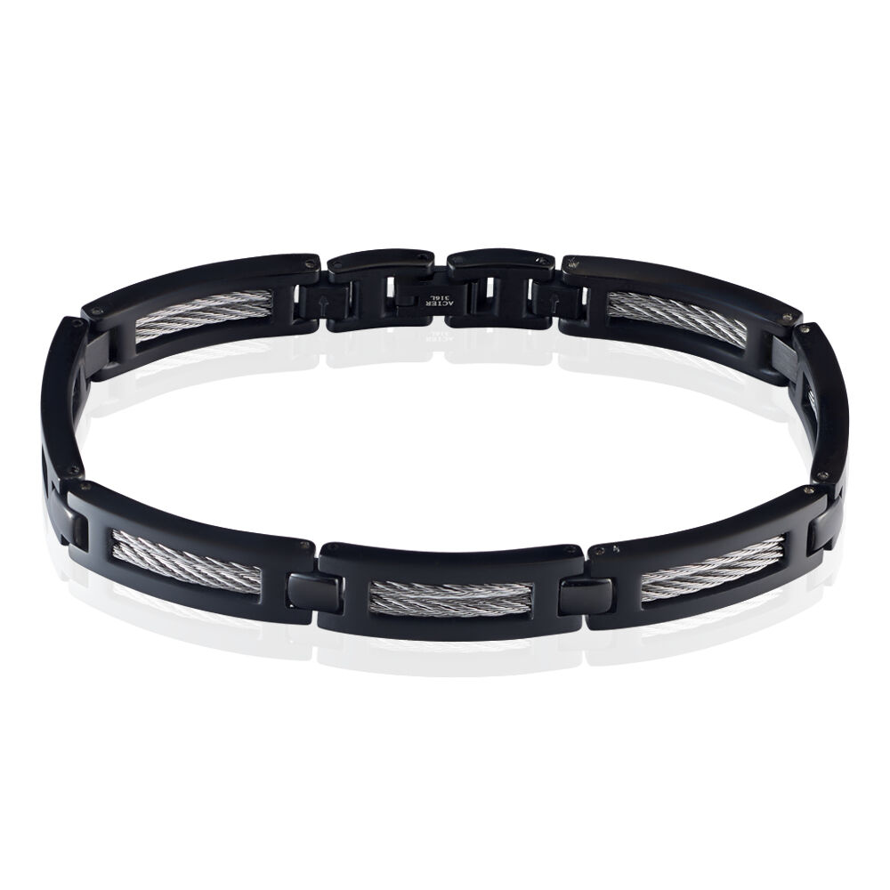 Bracelet Phebus Him Cosme Acier Noir - Bracelets cha&icirc;nes Homme | Marc Orian