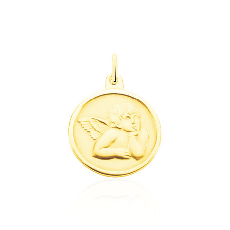 Pendentif Ange Rond Mat Or Jaune - Médailles et médaillons Famille | Marc Orian