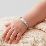 Bracelet Identit&eacute; Vivian Argent Blanc - Gourmettes Enfant | Marc Orian