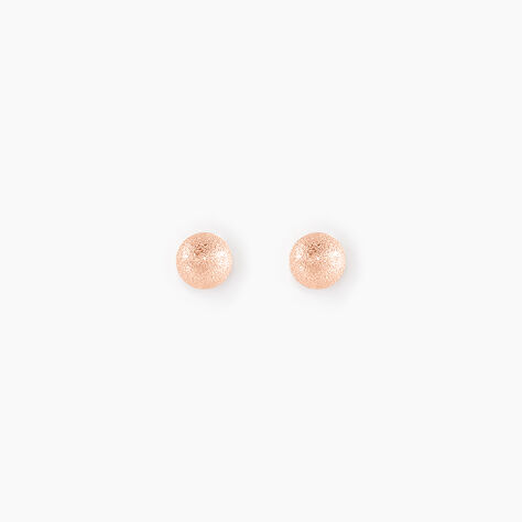 Boucles D'oreilles Puces Fidelia Boule Sablee Or Rose - Puces Femme | Marc Orian
