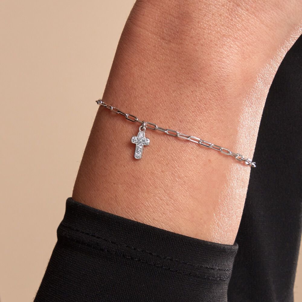 Bracelet Etincelante Argent Blanc - Bracelets chaînes Femme | Marc Orian