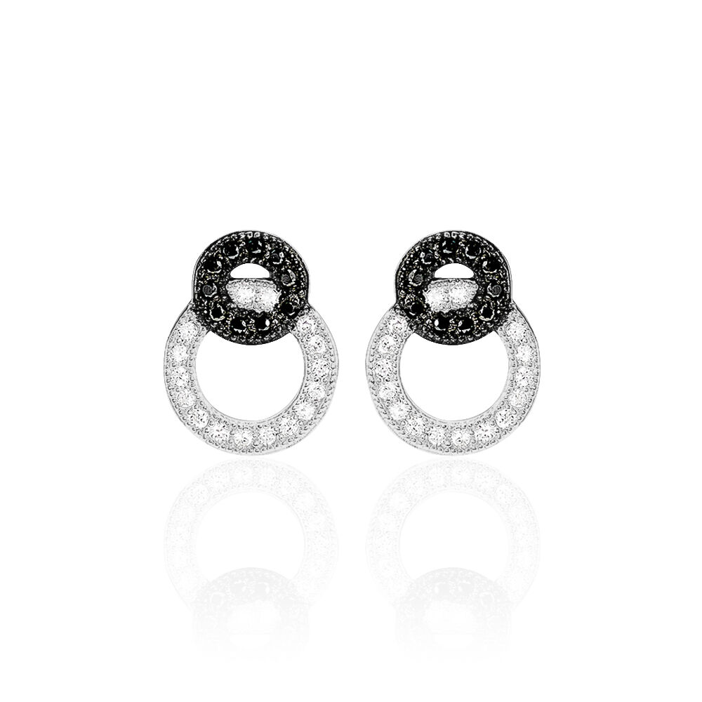 Boucles D'oreilles Puces Diana Argent Blanc Oxyde De Zirconium - Puces Femme | Marc Orian