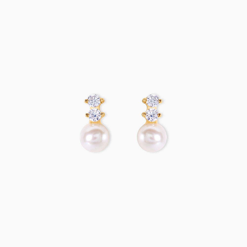 Boucles D'oreilles Pendantes Taima Or Jaune Perle De Culture - Pendantes Femme | Marc Orian