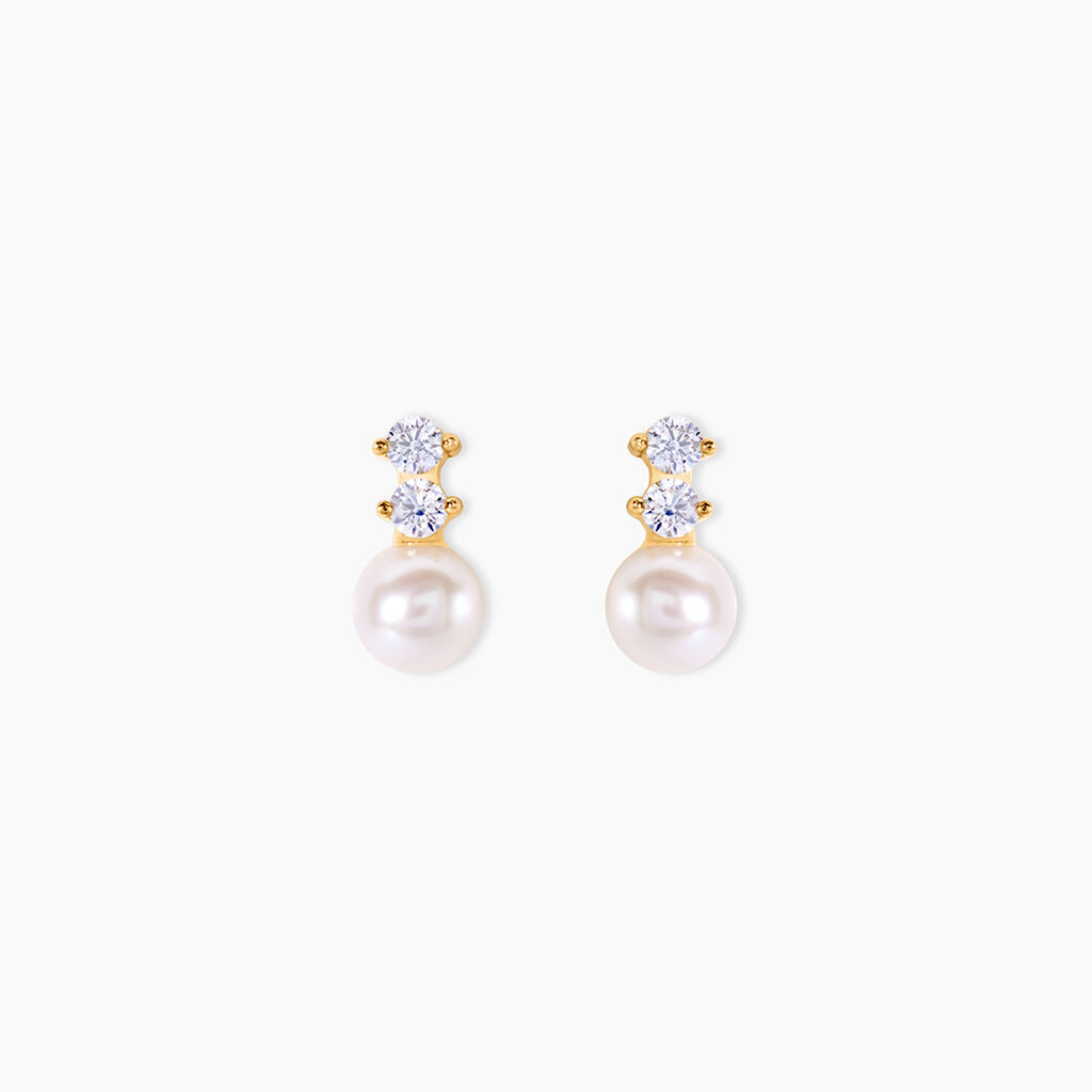 Boucles D'oreilles Pendantes Taima Or Jaune Perle De Culture - Pendantes Femme | Marc Orian