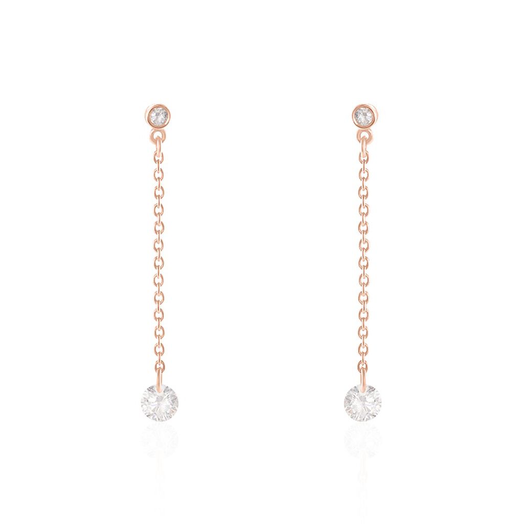 Boucles D'oreilles Pendantes Constantin Argent Rose Oxyde De Zirconium - Pendantes Femme | Marc Orian