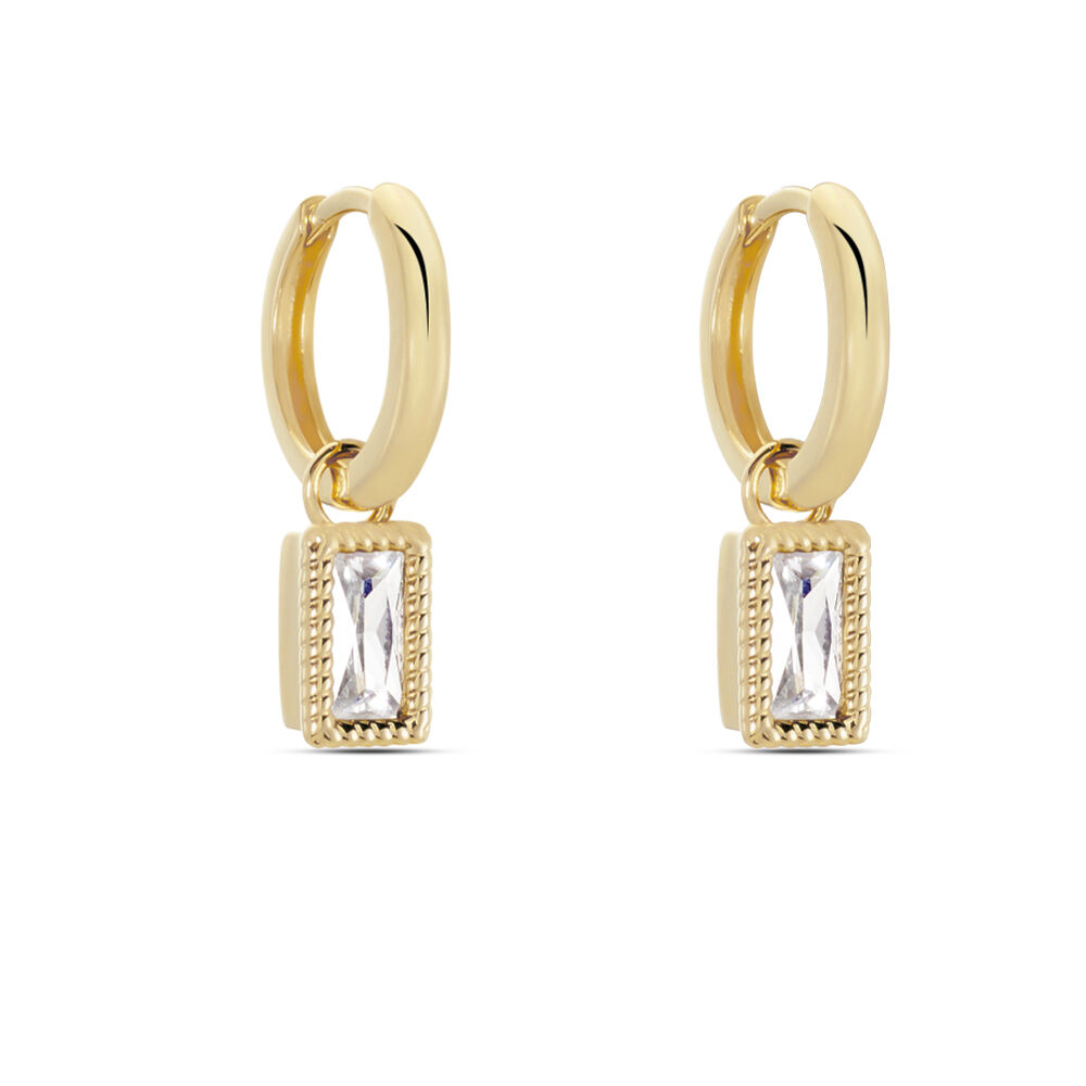 Creoles Plaqu&eacute; Or Regan Oxydes De Zirconium - Puces Femme | Marc Orian