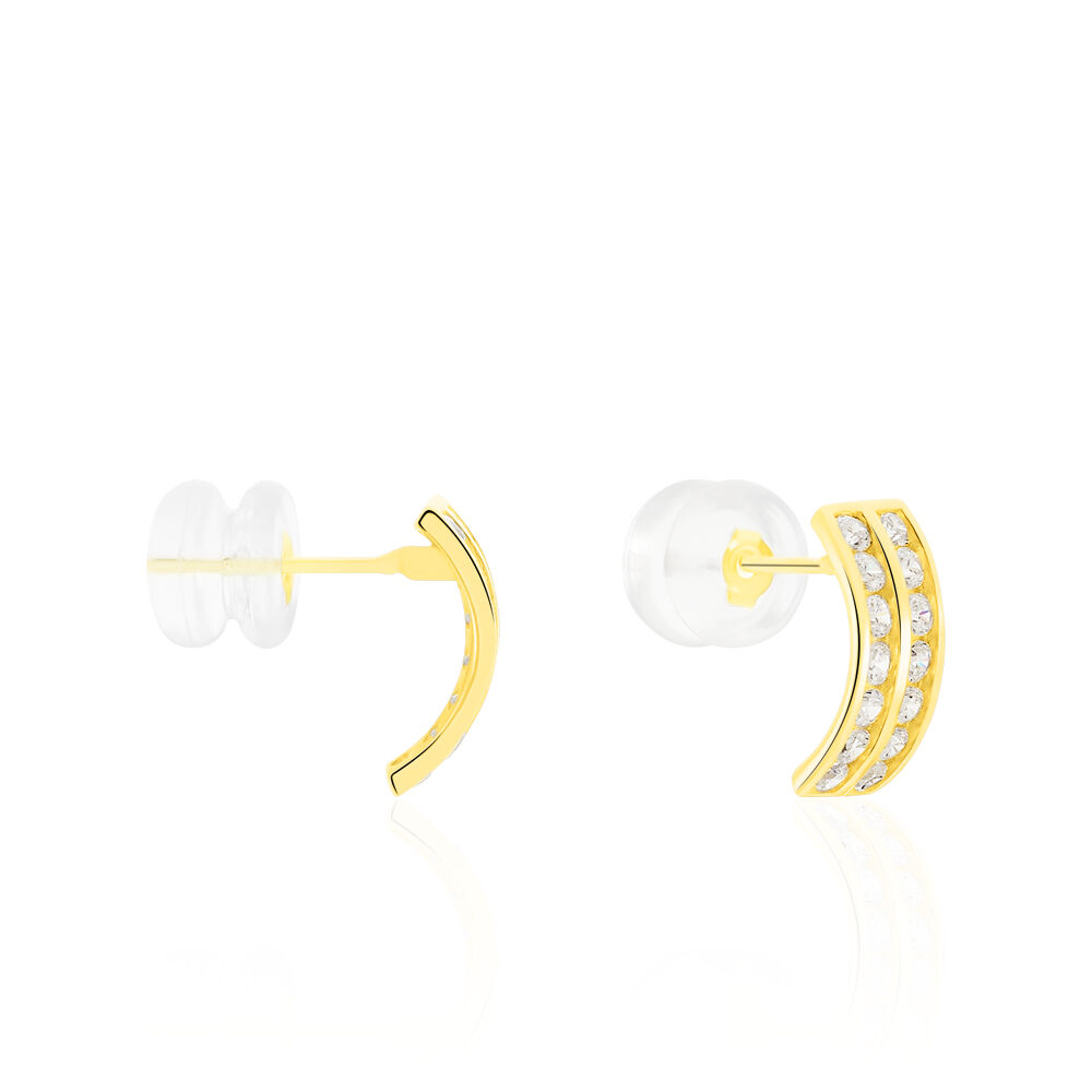 Boucles D'oreilles Jacobee Rondes Or Jaune Oxyde De Zirconium - Cr&eacute;oles Femme | Marc Orian
