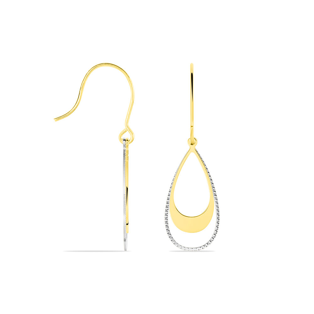 Boucles D'oreilles Pendantes Anila Gouttes Or Bicolore - Pendantes Femme | Marc Orian