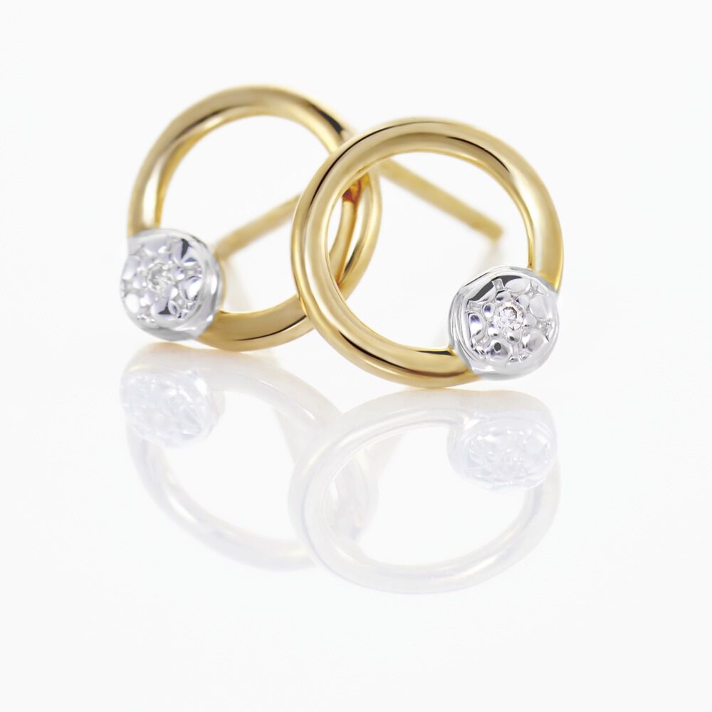Boucles D'oreilles Puces Gisa Jaune Diamant Blanc - Boucles d'oreilles pierres précieuses Femme | Marc Orian