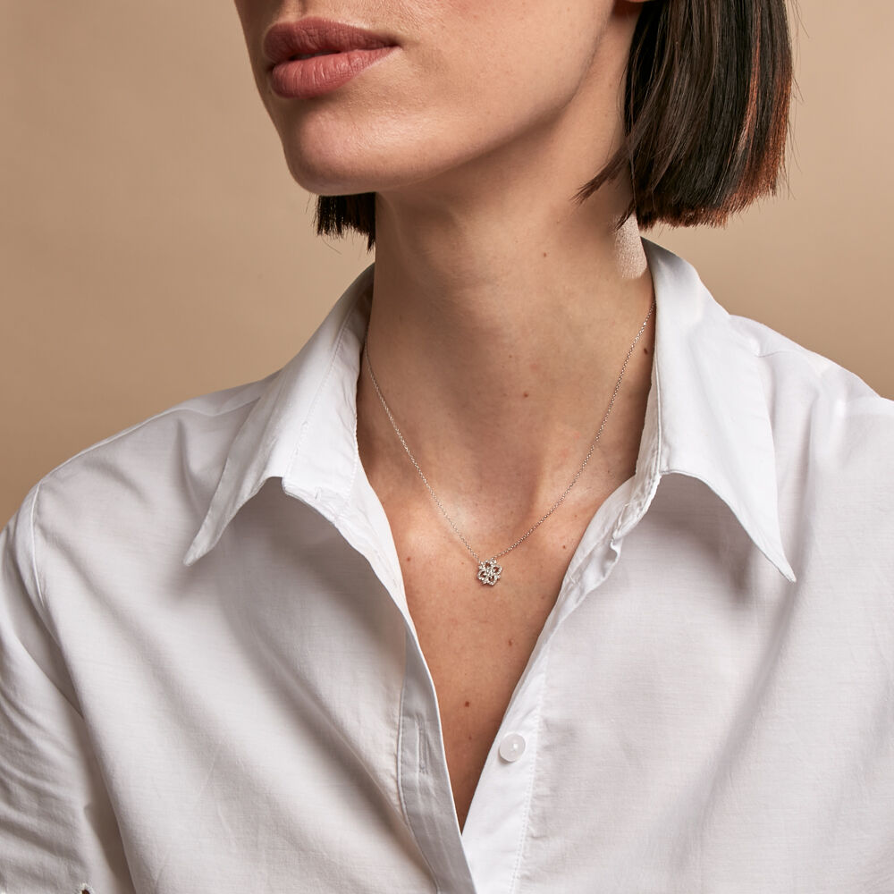 Collier Vasya Or Blanc Diamant - Colliers avec pierres Femme | Marc Orian
