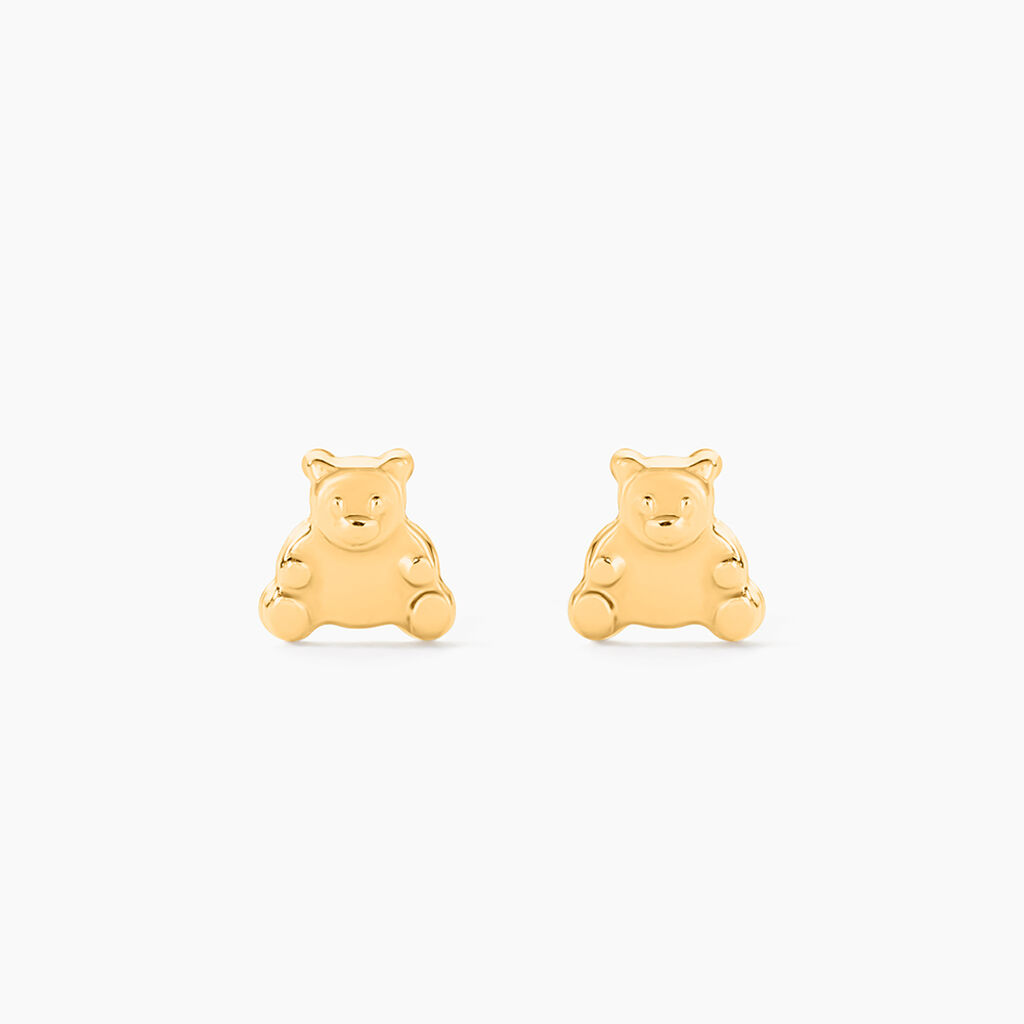 Boucles D'oreilles Puces Ours Or Or Jaune - Puces Enfant | Marc Orian