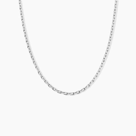 Cha&icirc;ne Claudine Maille For&ccedil;at Argent Blanc - Colliers fantaisie Famille | Marc Orian