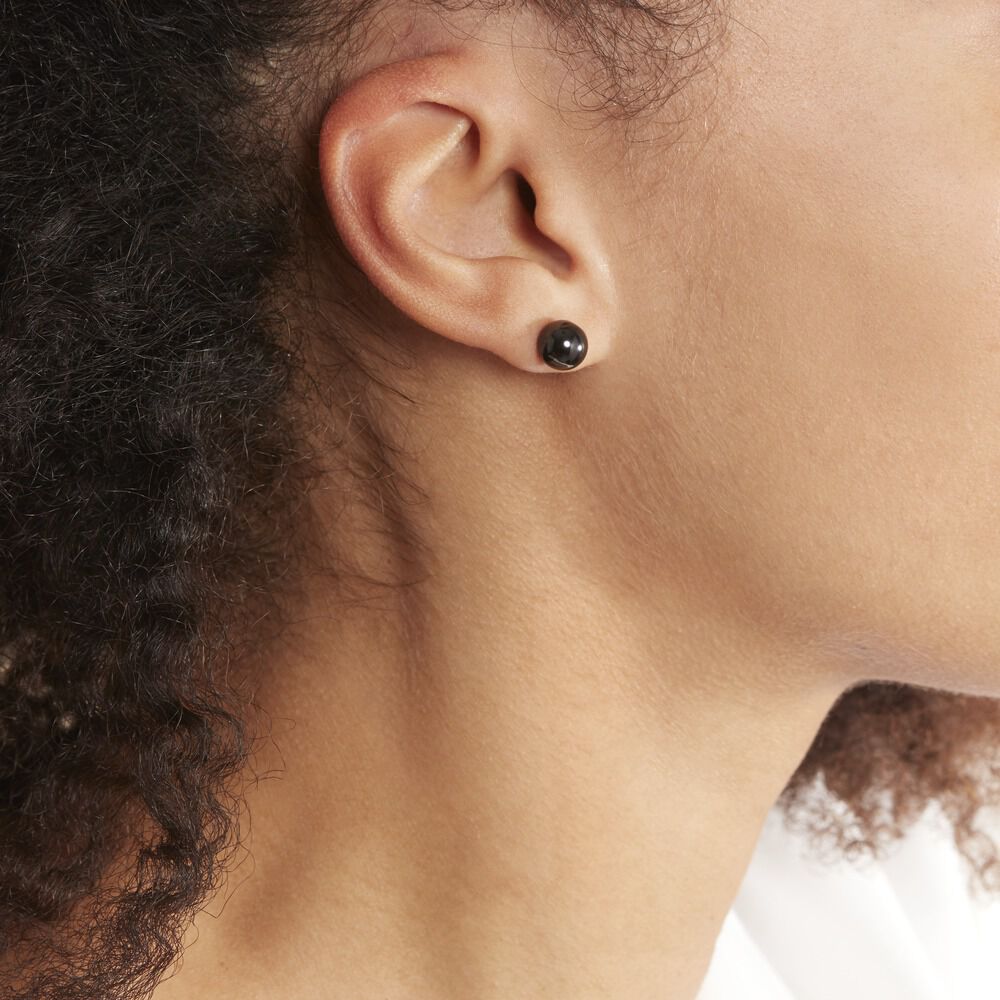 Boucles D'oreilles Puces Orbe Argent Blanc Céramique - Puces Femme | Marc Orian