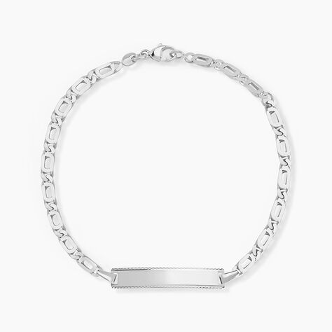 Bracelet Identit&eacute; Fanelia Maille Marine Or Blanc - Gourmettes Enfant | Marc Orian