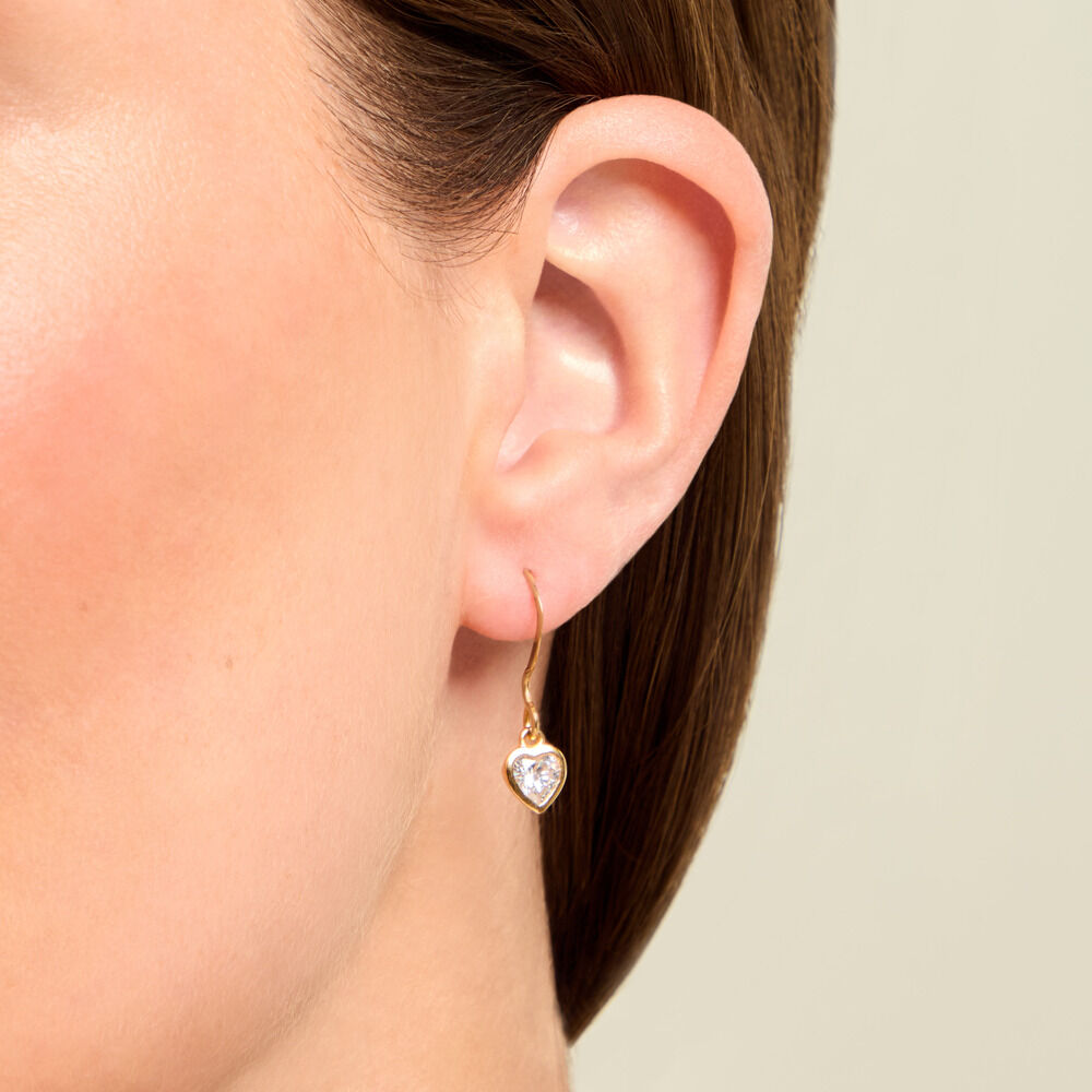 Boucles D'Oreilles Pendantes Gredel Argent Dor&eacute; A L'Or 750/1000 Oxyde De Zirconium - Pendantes Femme | Marc Orian