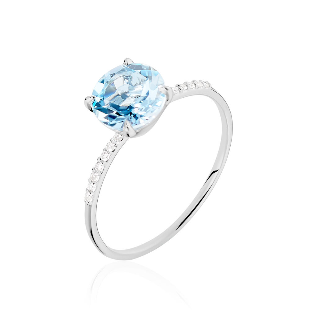Bague Noella Or Blanc Topaze Et Diamant - B3DFBTB316F • Marc Orian |  Bijouterie en ligne