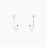 Boucles D'oreilles Pendantes Honor Argent Blanc - Pendantes Femme | Marc Orian