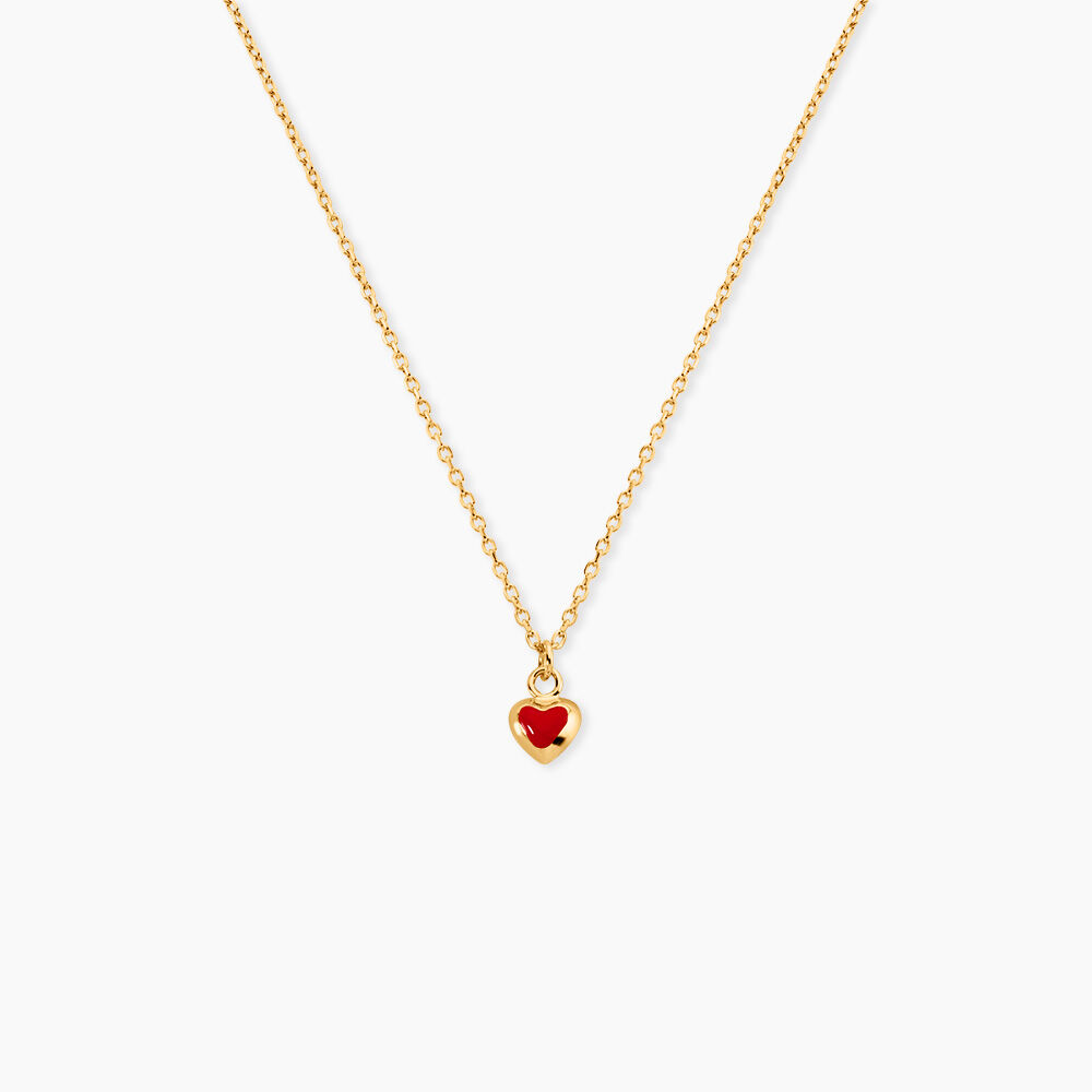 Collier Coralie Coeur Argent Dor&eacute; A L'Or 750/1000 - Colliers fantaisie Enfant | Marc Orian