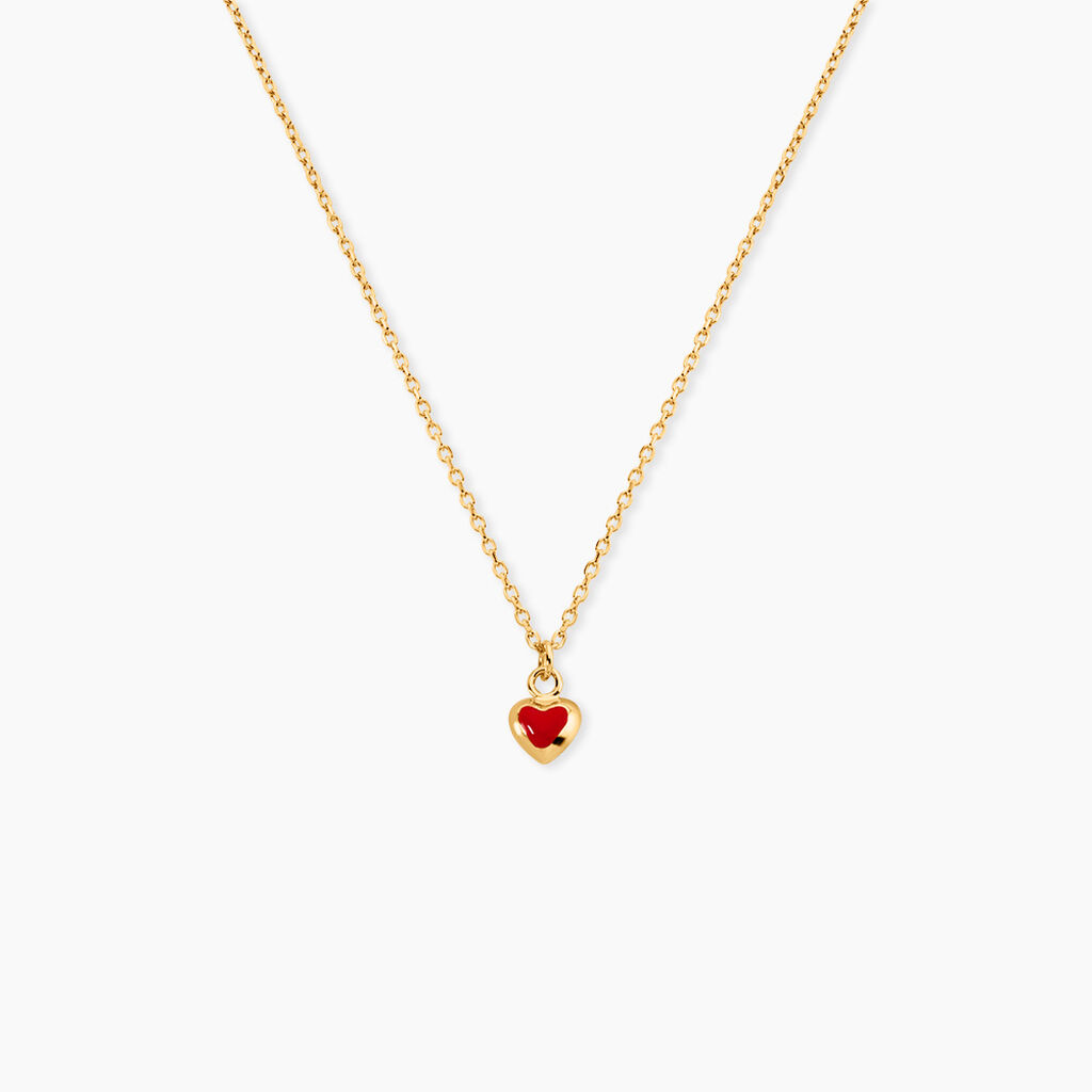 Collier Coralie Coeur Argent Dor&eacute; A L'Or 750/1000 - Colliers fantaisie Enfant | Marc Orian