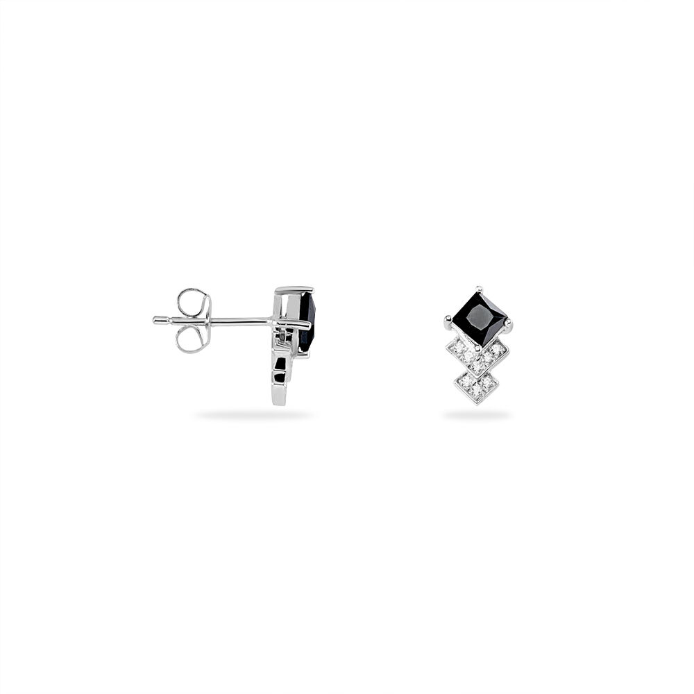 Boucles D'oreilles Puces Maymana Argent Blanc Oxyde De Zirconium - Puces Femme | Marc Orian