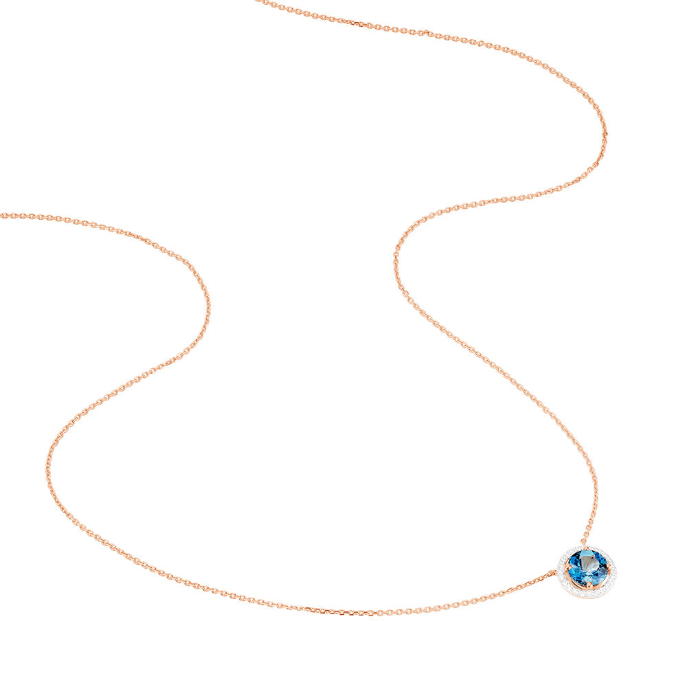 Collier Maeva Or Rose Topaze Et Oxyde De Zirconium - Colliers avec pierres Femme | Marc Orian