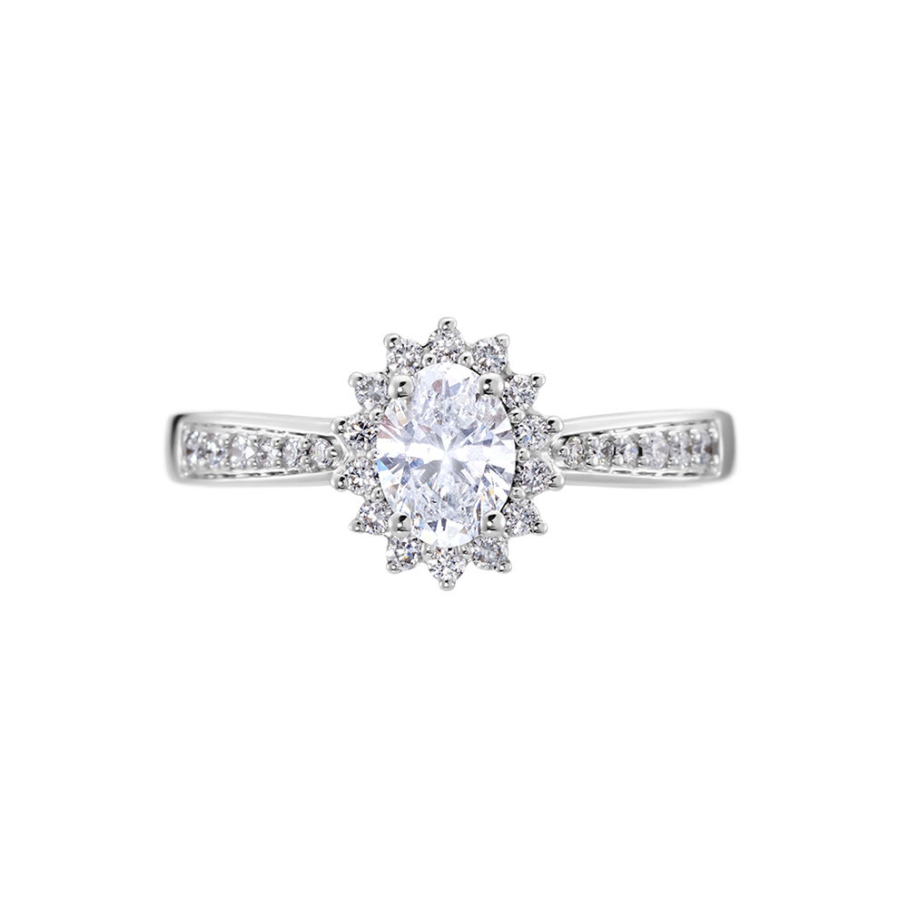 Bague Or Blanc Myles Diamants Synthétiques - Solitaires Femme | Marc Orian