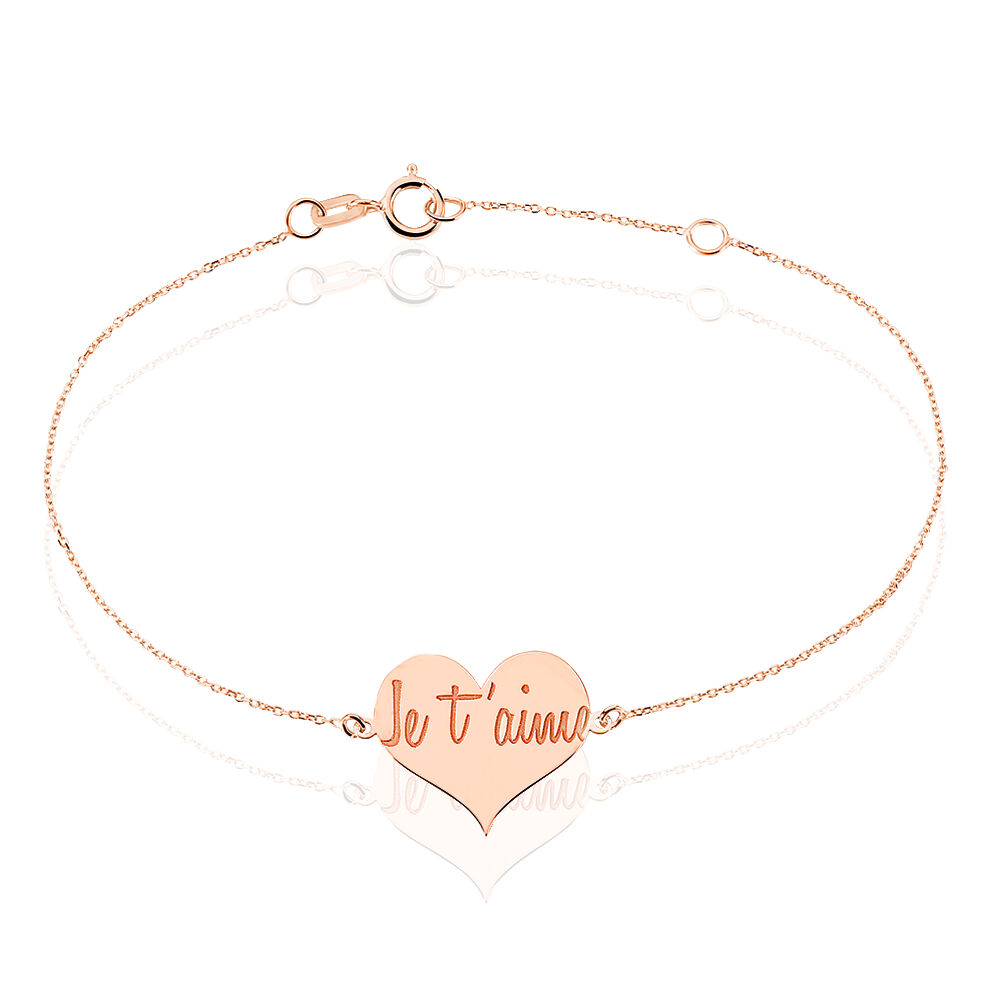 Bracelet Albizia Coeur Message Or Rose - Bracelets cha&icirc;nes Femme | Marc Orian