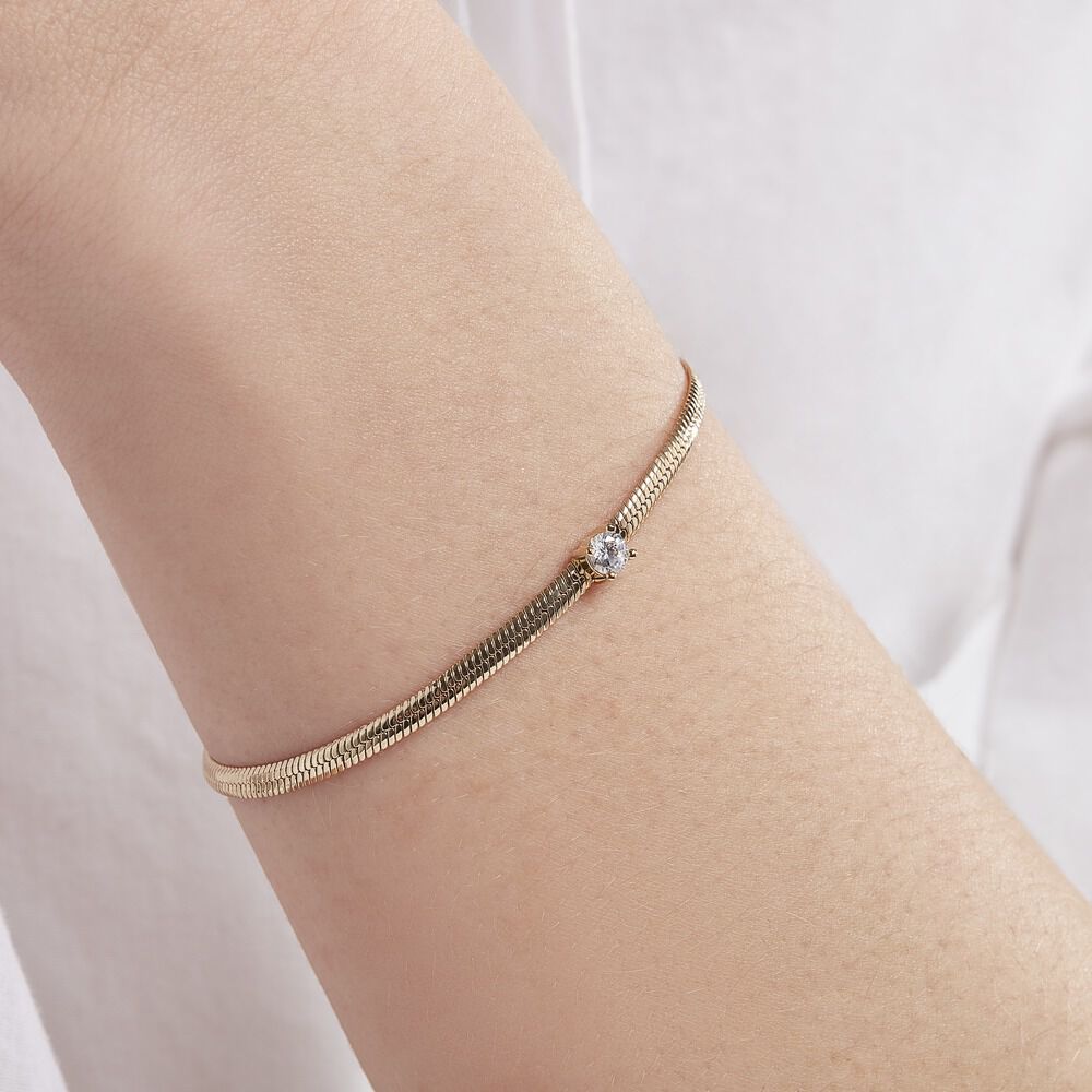 Bracelet Janeka Plaqué Or Jaune Oxyde De Zirconium - Bracelets chaînes Femme | Marc Orian